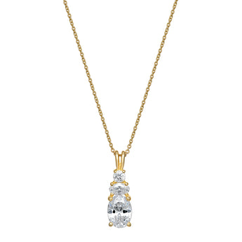 Scarlett Cubic Zirconia Drop Necklace in 18ct Gold Plated Sterling Silver