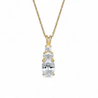 Scarlett Cubic Zirconia Drop Necklace in 18ct Gold Plated Sterling Silver