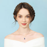 September Birthstone - Sapphire CZ Silver Infinity Pendant Necklace