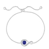 Sterling Silver September Birthstone Infinity Bolo Bracelet
