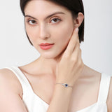 Sterling Silver September Birthstone Infinity Bolo Bracelet