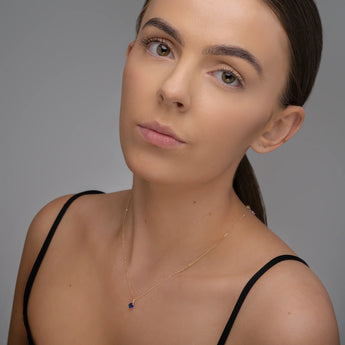 9ct Gold September Birthstone Sapphire Pendant Necklace