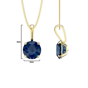 9ct Gold September Birthstone Sapphire Pendant Necklace
