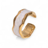 Amnesia Jewellery | Gold Plated Stainless Steel Serene Wave Ring