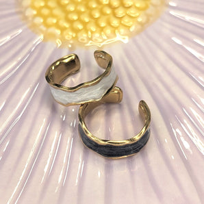 Amnesia Jewellery | Gold Plated Stainless Steel Serene Wave Ring