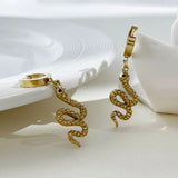 Amnesia Jewellery | Gold Plated Stainless Steel Serpent Huggie Hoops
