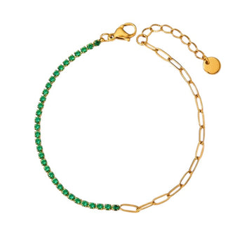 Amnesia Jewellery | Gold Plated Cubic Zirconia Shania Tennis Bracelet
