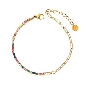 Amnesia Jewellery | Gold Plated Cubic Zirconia Shania Tennis Bracelet