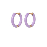 Amnesia Jewellery | Purple Enamel Sharna Hoop Earrings