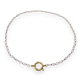 Amnesia Jewellery | Gold Plated Stainless Steel Sharna Paperclip Chain Necklace. Our 20" Sharna Twisted Paperclip Necklace is made from gold plated stainless steel with purple enamel and sailors clasp. Tarnish Free and Waterproof. Shop now for quality Jewellery/Jewelry!