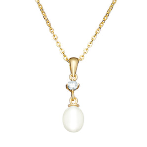 Sienna Cubic Zirconia & Pearl Drop Necklace