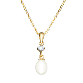 Sienna Cubic Zirconia & Pearl Drop Necklace