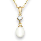 Sienna Cubic Zirconia & Pearl Drop Necklace