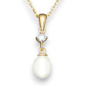 Sienna Cubic Zirconia & Pearl Drop Necklace