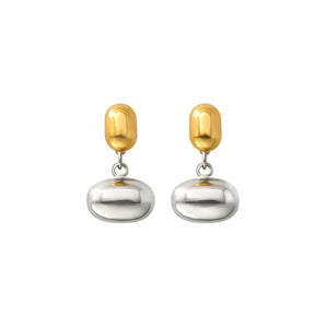 Amnesia Jewellery | Gold Plated Stainless Steel Bean Droplet Earrings