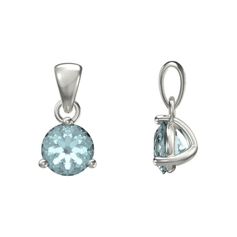 925 Sterling March Birthstone Cubic Zirconia Pendant