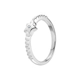 925 Sterling Silver Starlight Ring with star detail and cubic zirconia centre