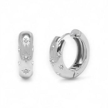 Amnesia Jewellery | Gold Plated Stainless Starry Night Huggie Hoops