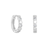 Simple sterling silver and CZ Hinged Hoops