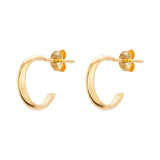 14ct Gold Plated 7mm Simple Hoop Earrings, 925 Sterling Silver