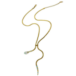 Amnesia Jewellery | Snake Necklace - 18ct Gold Plated Stainless Steel