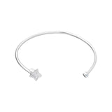Sterling Silver and Cubic Zirconia Star Cuff Bangle Bracelet