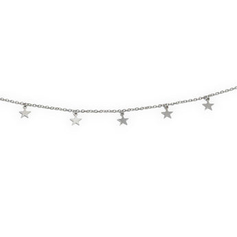 Stainless Steel star-shaped pendant necklace on a white background