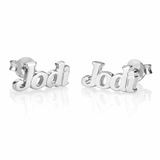 Sterling Silver Bold Name Stud Earrings