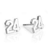 Sterling Silver Bold Sports Number Earrings