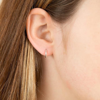 Sterling Silver 10mm Hinged Hoop Earrings