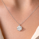 Urban Pizazz Model Wearing Sterling Silver 2ct Moissanite Diamond Necklace