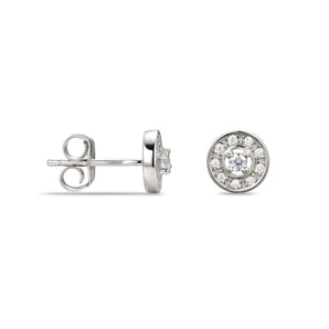 Sterling Silver April Cubic Zirconia Birthstone Stud Earrings