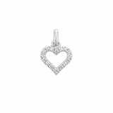 Sterling Silver Cubic Zirconia Heart Pendant for Silver Necklaces
