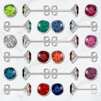 Sterling Silver CZ Stud Earrings – 12 Colour Options | Urban Pizazz. Shop 925 sterling silver cubic zirconia stud earrings in 12 vibrant colours. Hypoallergenic, affordable, and perfect for everyday sparkle. Free UK delivery!
