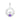 Silver claddagh pendant with a purple heart gemstone on a white background