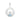 Silver claddagh pendant with a blue gemstone on a white background