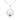 Silver Claddagh pendant with a purple heart gemstone on a white background
