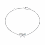 925 Sterling Silver Cubic Zirconia Bow Bracelet