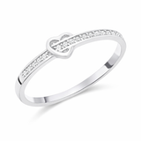 Sterling Silver Cubic Zirconia Heart Ring
