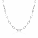 925 Sterling Silver Cubic Zirconia Paperclip Chain Necklace