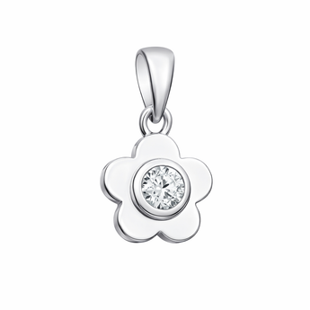 Sterling Silver Dainty Flower Pendant for Silver Necklaces