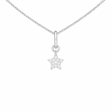 Sterling Silver Dainty Star Pendant Necklace With Cubic Zirconia Details