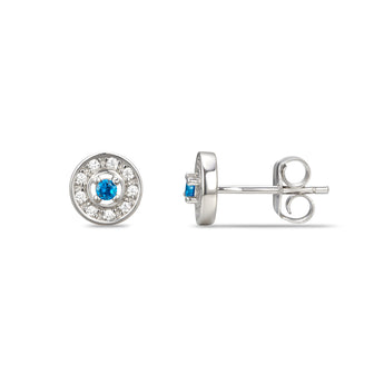Sterling Silver December Cubic Zirconia Birthstone Stud Earrings