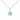 Sterling Silver Cubic Zirconia Halo Pendant Necklace with a blue topaz centre stone