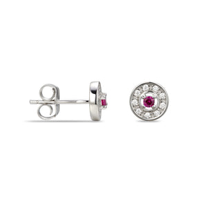 Sterling Silver July Cubic Zirconia Birthstone Stud Earrings