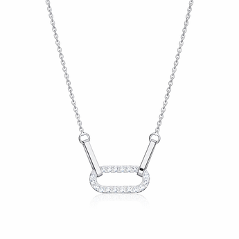 925 Sterling Silver Looped Cubic Zirconia Necklace