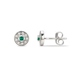 Sterling Silver May Cubic Zirconia Birthstone Stud Earrings