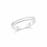 Silver Ribbed Wedding Band