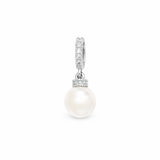 Sterling Silver Pearl Pendant With Cubic Zirconia Details