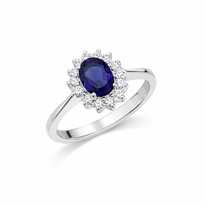Sterling Silver Sapphire Cluster Ring